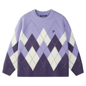 
FILA FUSION Fila trendy brand women's knitted sweater 2025 winter new loose warm pullover sweater for men