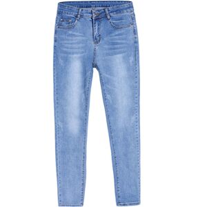 
Jeans 2025 new autumn high-waisted slim-fitting women's versatile cropped trousers stretchy small trousers