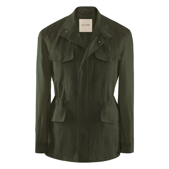
[100% French linen] CULTUM open picture retro elegant old money style casual M65 jacket for men