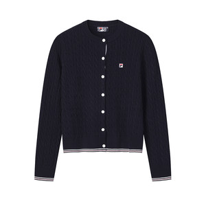 
FILA official long-sleeved warm woven jacket women's spring new fashion casual sweater sports top