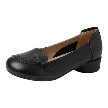 Soft cowhide large size women's shoes mother's shoes