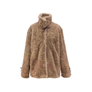 
2025 winter new fur all-in-one coat women's mid-length thickened warm stand-up collar imitation fur lambswool coat