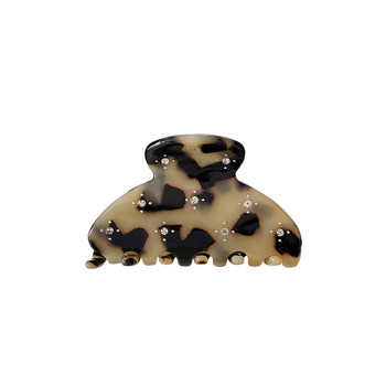 Diamond-encrusted acetic acid mermaid hair clip on the back of the head