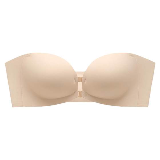 Happy cotton front buckle small breasts gathered together to show large underwear for women's breasts without straps invisible beautiful back strapless sexy bra