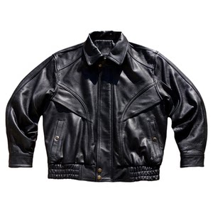 Men and women's 90s Hong Kong style leather jacket retro daddy genuine leather jacket loose short silhouette expanded cowhide jacket