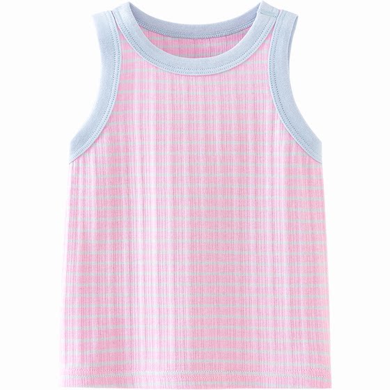 
Mini Balabala Baby Vest Summer Skin Friendly Modal Cool Breathable Contrast Color Top 2026 Summer New Style