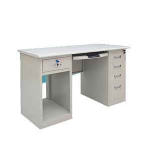
Steel iron desk employee single computer desk 1.4 meters 1.6 meters financial desk with lock and drawer