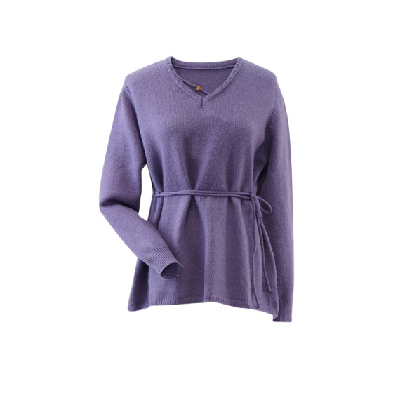 
Girls sweater V-neck thickened warm sweater unique design winter new loose casual waist-cinching top