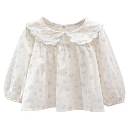 La Chapelle girls long-sleeved shirt spring and autumn 2025 new fashionable autumn clothing children's baby shirt doll shirt