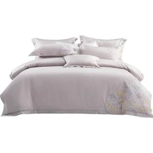 
Mercury Home Textile Tribute Satin Four-Piece Set 60-Piece Cotton Antibacterial Kit Full Cotton Tribute Satin Light Luxury Embroidered Quilt Cover Bed Sheet