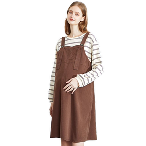 
Fisher-Price maternity wear spring and autumn 2026 new cotton dress loose suspender skirt large size top two-piece spring suit