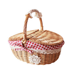 Outdoor picnic basket rattan pastoral ins boutique