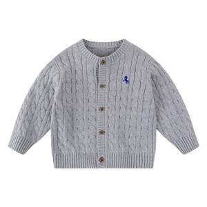 
[100% cotton] Boys knitted jacket Girls pure cotton cardigans children's clothing baby clothes children's sweater trend
