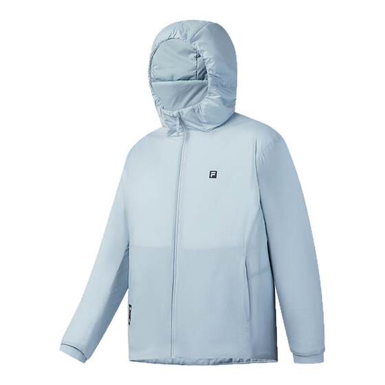 
FILA Official Men's Cotton Clothes 2026 Spring New Fitness Sports Simple Loose Warm Hooded Jacket