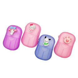 Travel portable soap flakes, high-looking hand washing tablets, cute cartoon children's disposable mini soap flakes all-in-one box