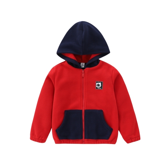 Sweat-shirt à Capuche Zip 2025 Pour Enfants - Couleur Unie, Manches Longues, Polaire Chaude, Décontracté