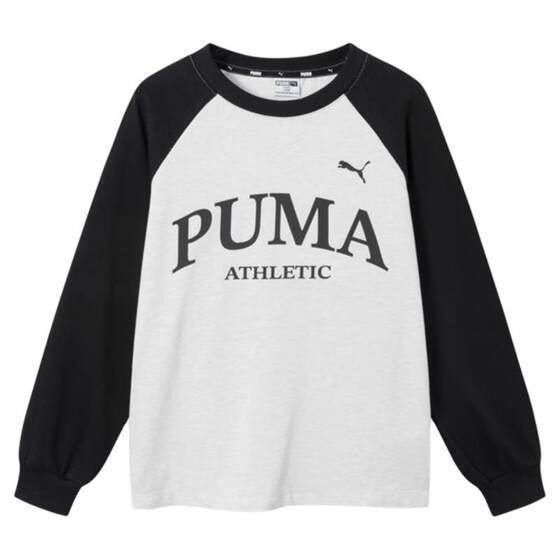 
PUMA boys' long-sleeved T-shirt new outer wear with raglan sleeves autumn coat medium and large children's pure cotton bottoming trendy t-shirt