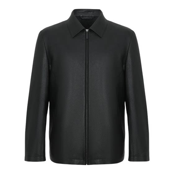 
[Deer Leather] SATCHI Men's Genuine Leather Jacket Spring New Business Lapel Leather Jacket