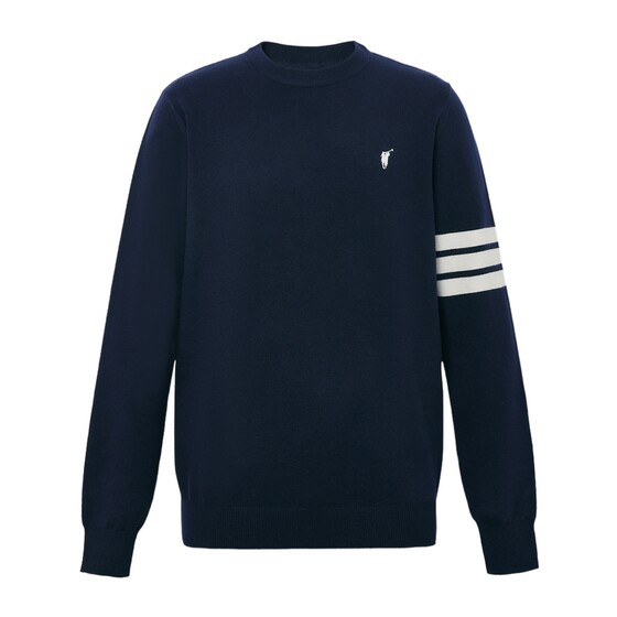 
POLOWALK sweater men's autumn and winter new core-spun yarn round neck pullover sweater casual knitted bottoming top