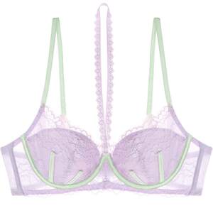 Curious Misia big breasts showing small breasts underwear women's sexy summer thin defense French pure desire lace bras set