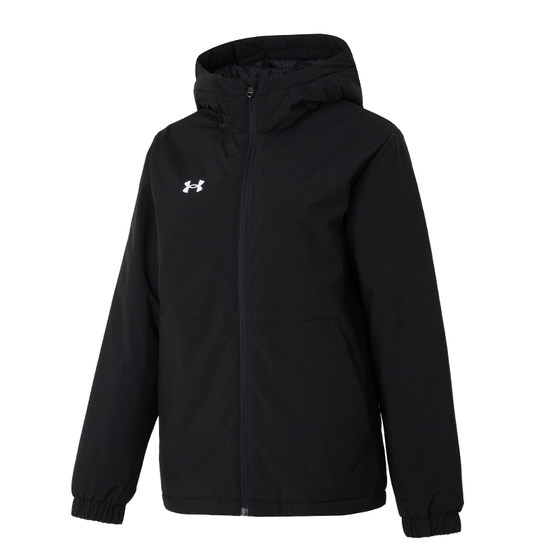 
Under Armor UA black hooded cotton jacket for men and women, new winter sportswear, windproof and warm down jacket