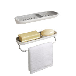 Bathroom soap dish wall mounted drain