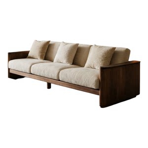 
New Chinese Zen style North American black walnut ash wood living room light luxury hotel office B&B sofa coffee table combination
