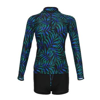 Hot spring long -sleeved sports style Korean large size flat -angle pants
