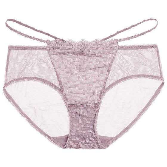 【点彩小裤】遐红色内裤女网纱超薄平角裤性感纯棉裆中腰蕾丝底裤