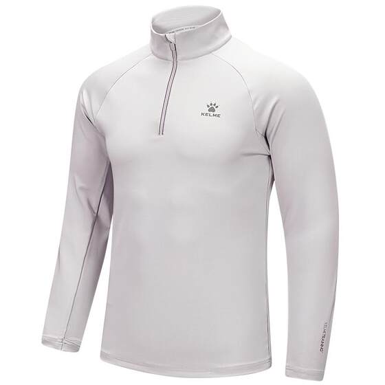 
KELME Karme Half Zipper Running Sportswear Men and Women Spring Training Tight Fitness Suitable Dry Long Sleeve T-shirt