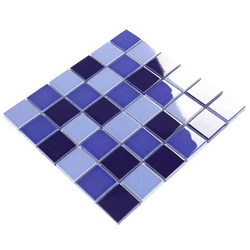 48mm TV background wall blue pool mosaic
