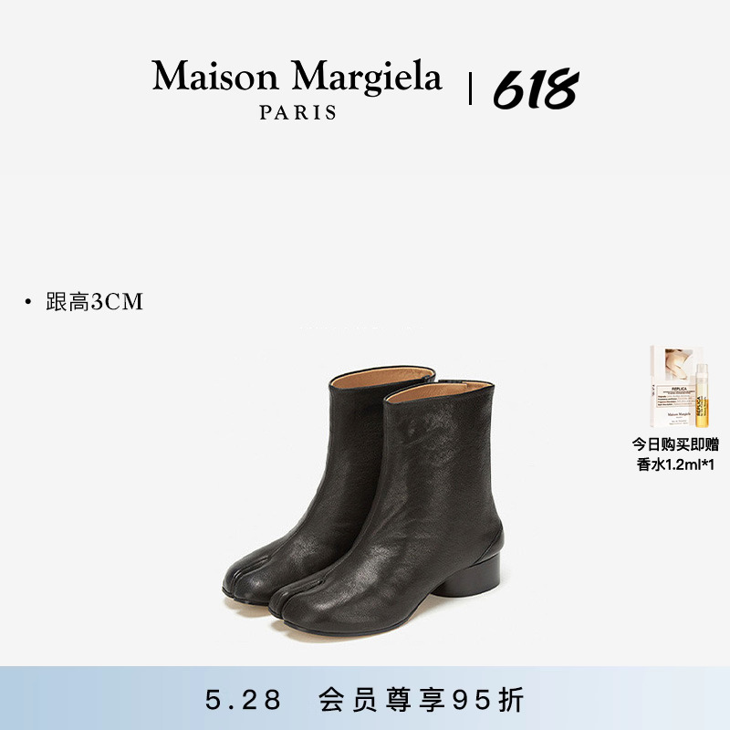 [会员95折]MaisonMargiela马吉拉女Tabi分趾羊皮革靴子