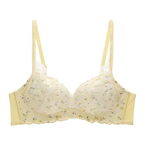 Garden diary Little floral underwear female small chest showing a pure and sexy laceless steel ring gathers girl bra
