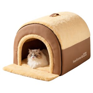 
Cat kennel, thickened in winter, semi-enclosed, warm and safe in winter, kennel and cat bed, suitable for all seasons, cold-proof, removable and washable
