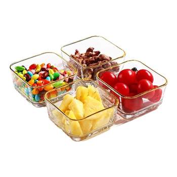 2025 new hammer pattern square snack glass bowl with lid