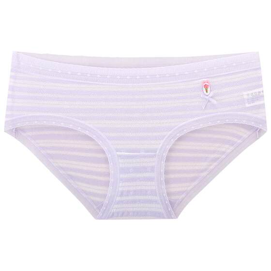 
3 pieces 129 shopping mall same MYBODY new fashion striped lace waist Modal mid-low waist underwear for women