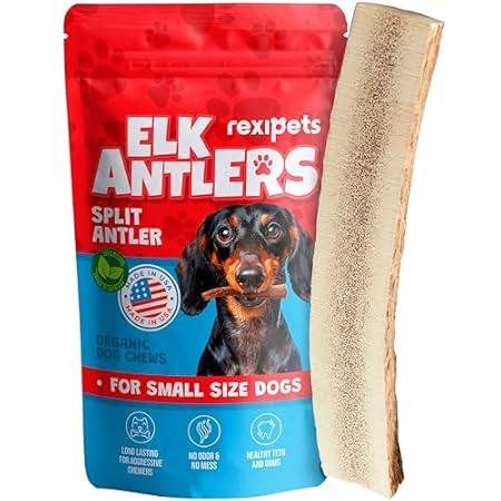 Split Elk Antler for Small Dogs- Grade A Long Lasting Che