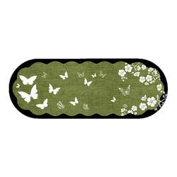 Green medieval style bedroom carpet linen bedside blanket oval master bedroom room bed front and under bed floor mat no washable and wipeable