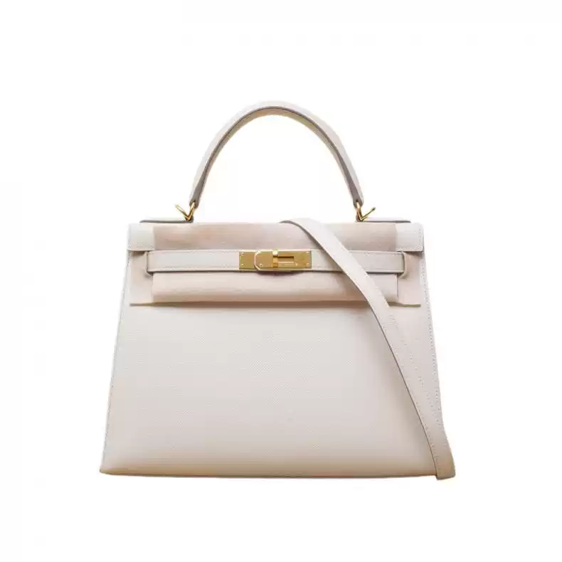 [self-operated] second-hand 98 new hermes/hermès shoulder bag kelly2810 milkshake white epsom leather y engraving
