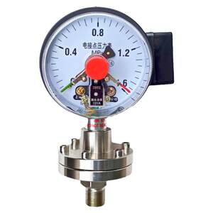 
Shanghai Instrument Electrical Contact Diaphragm Shock Resistance Pressure Gauge Upper and Lower Limit Marking Stainless Steel Pressure Gauge Low Voltage Switch