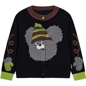 
[Woobaby] woobaby children's sweater boys and girls winter machine washable sweater cardigan sweater top