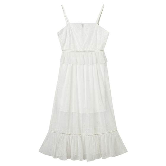 
2025 Outlets counter Shenzhen Nanyou NY summer fashion age-reducing high-waist temperament suspender skirt dress