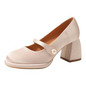 
Genuine leather ~ Jiaoyu French Mary Jane high heels women's new spring and autumn new Chinese style national style one-word thick heel shoes