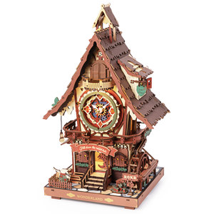 
Ruoke cuckoo clock wooden assembly model decompression building block toys handmade DIY birthday and New Year gifts for women