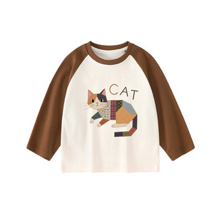 
Children's long-sleeved T-shirt spring boys' bottoming shirts category A spring new girls pure cotton tops baby category A children's clothing