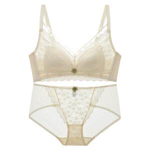 Big breasts showing small underwear women ultra -thin and thin, upper no steel ring bra, French lace sweet girl bra, bra
