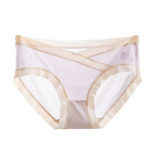 Bingshi pregnant women's underwear women in summer thin marks without trace cotton antibacterial crotch pregnancy morning, middle and late dedicated low -waist shorts
