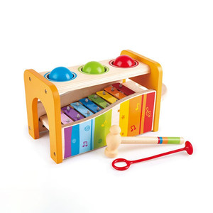 Hape morning melody knocking piano platform xylophone two-in-one infant and child educational toys early childhood education baby wooden instrument
