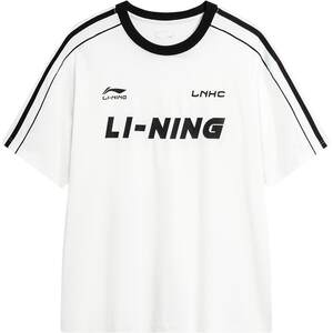 
Li Ning short-sleeved women's spring and summer couple's round neck ice silk T-shirt American loose white top men's cotton sports T-shirt