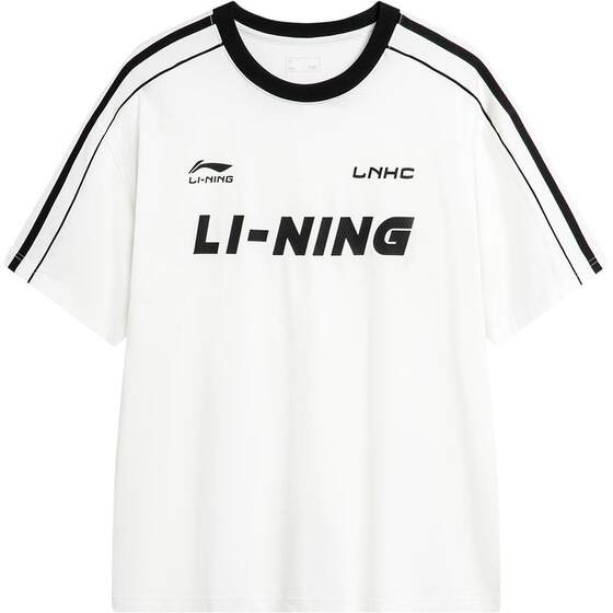 
Li Ning short-sleeved women's spring and summer couple's round neck ice silk T-shirt American loose white top men's cotton sports T-shirt
